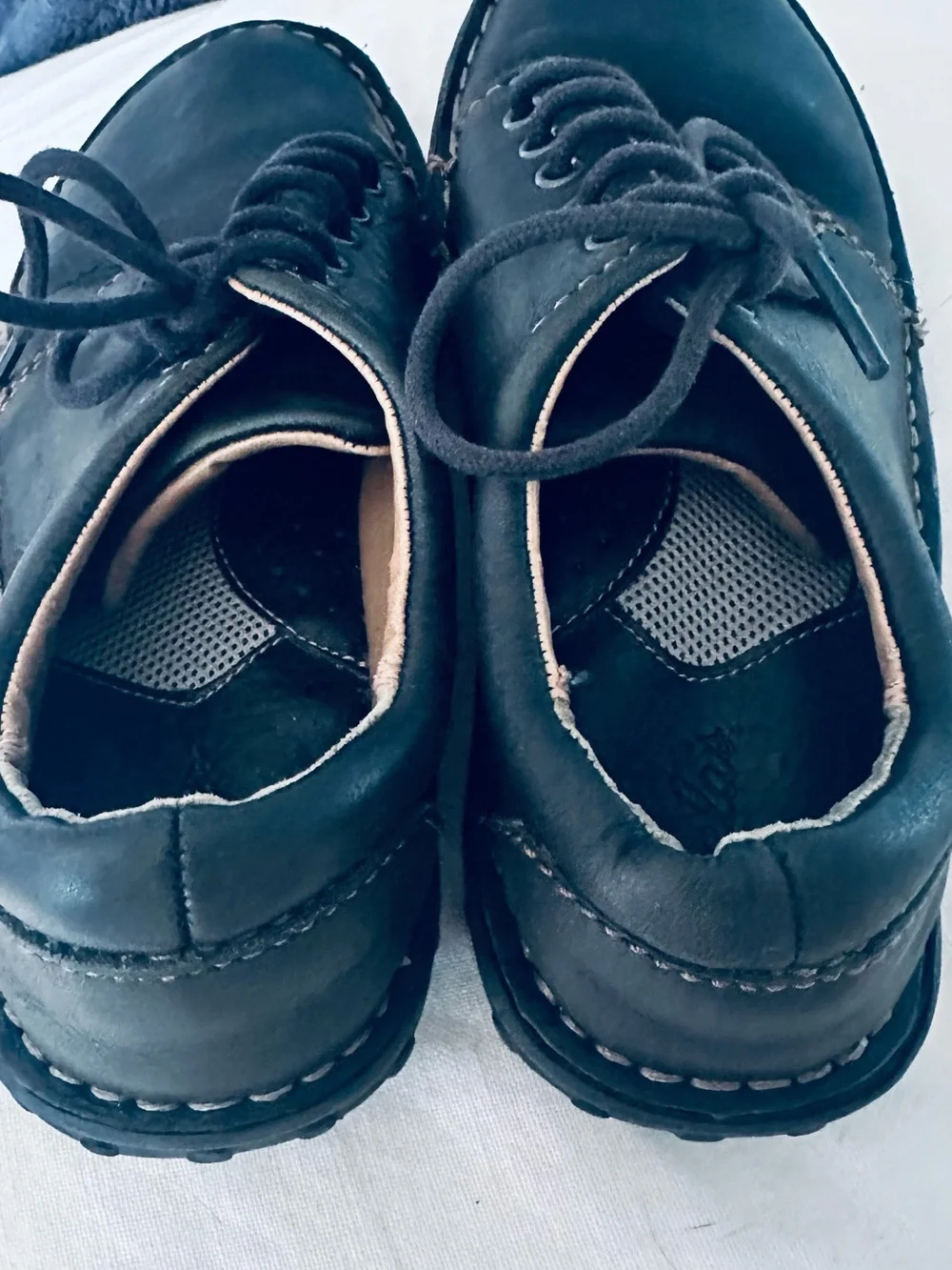Black Leather Lace-Up Casual Shoes